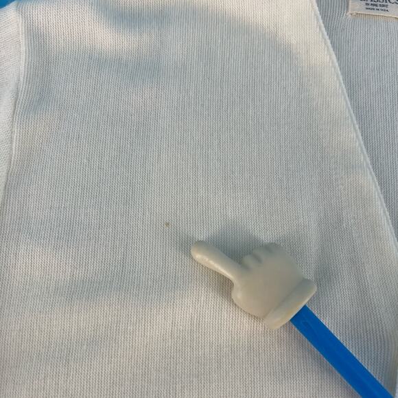 90s cardigan sweater ivory Zeneca Pharmaceuticals 1990s vintage - Picture 5 of 6